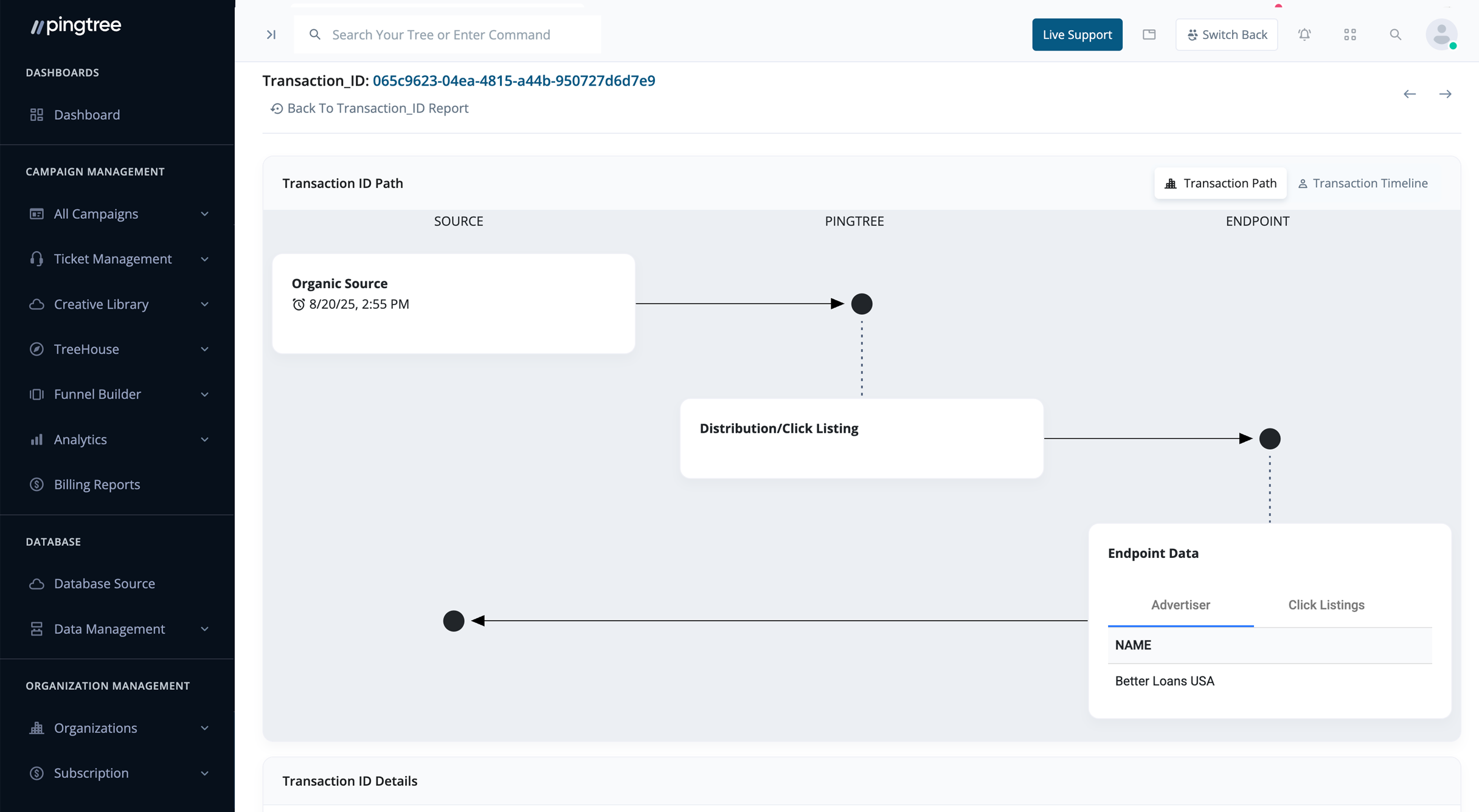 Pingtree customer flow testing