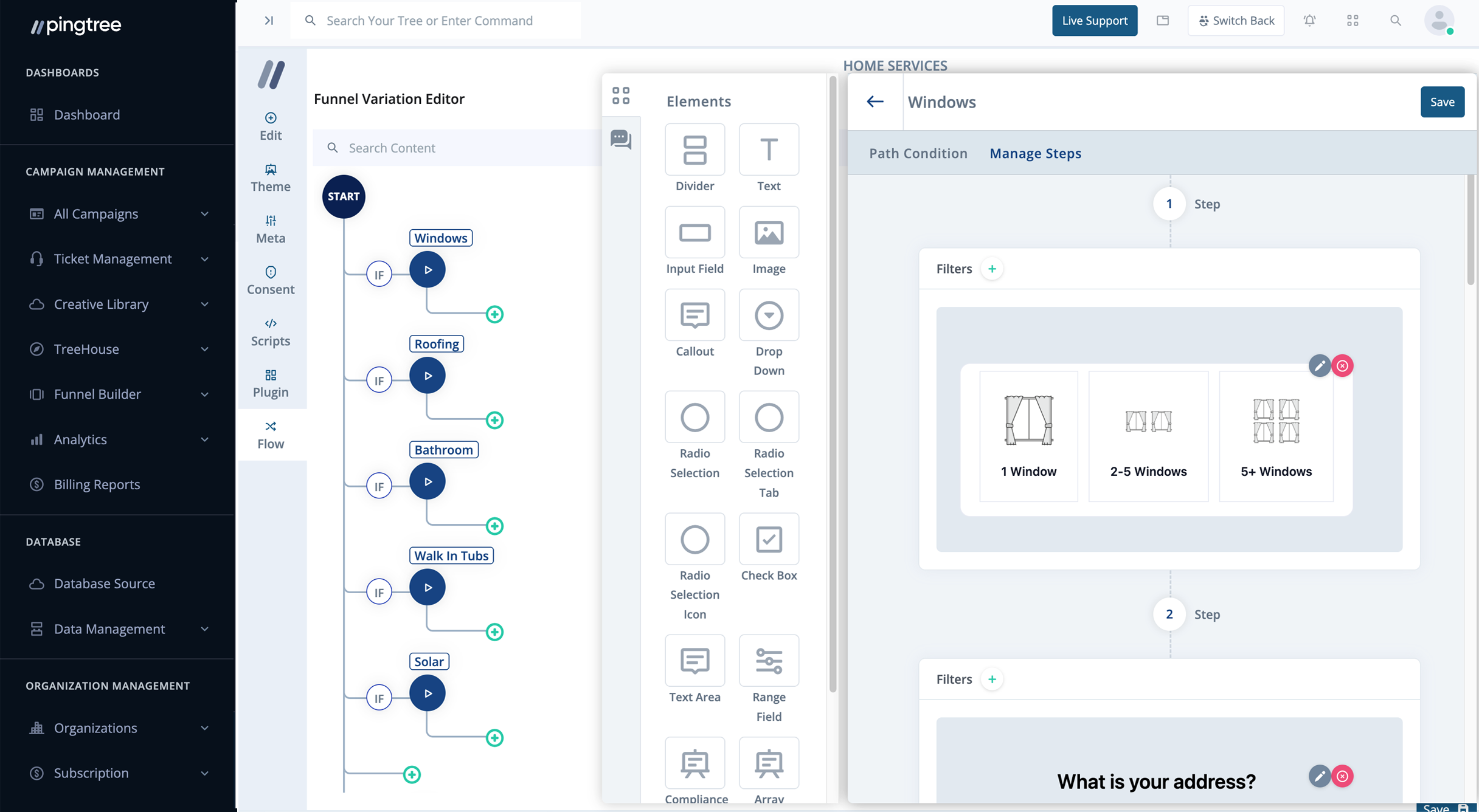 Pingtree split testing software
